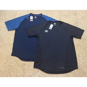 Canterbury Men Black Blue Vapodri Workout Athletic Shirt Lot Size XXL New NWT